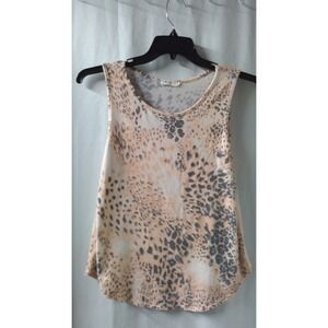 BomBom‎ Women's Small Peach Leopard Print Tank